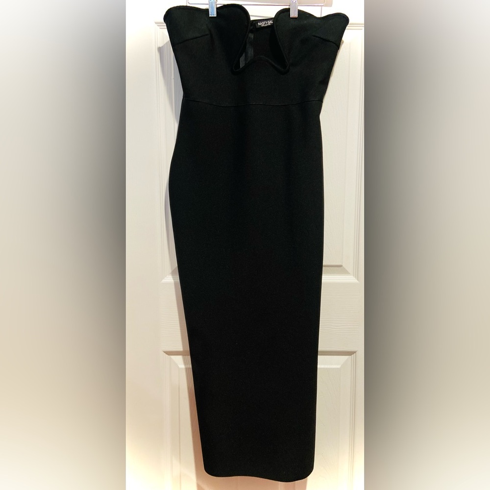 Nasty Gal Black Ribbed Zip-Back Top